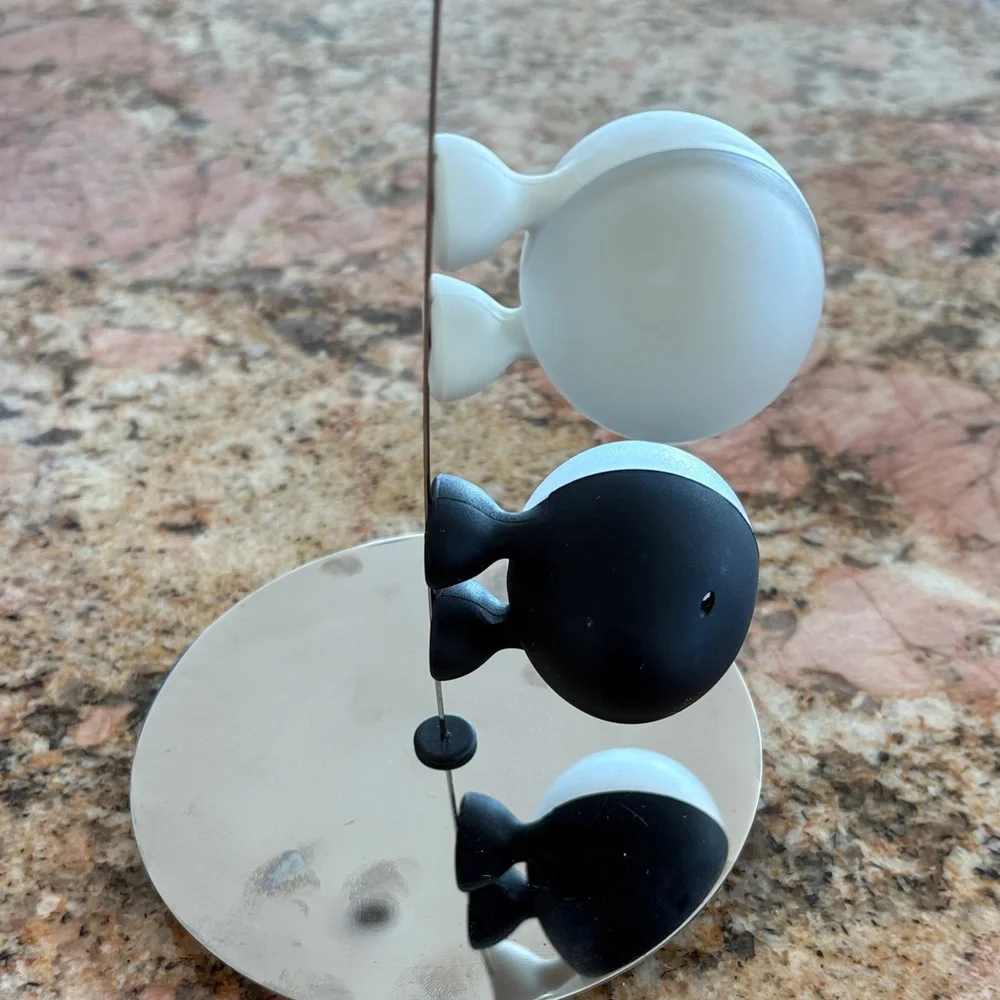Modern Black and White Magnetic Salt and Pepper Shakers